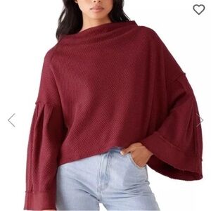 We The Free Deep Red Textured Knit